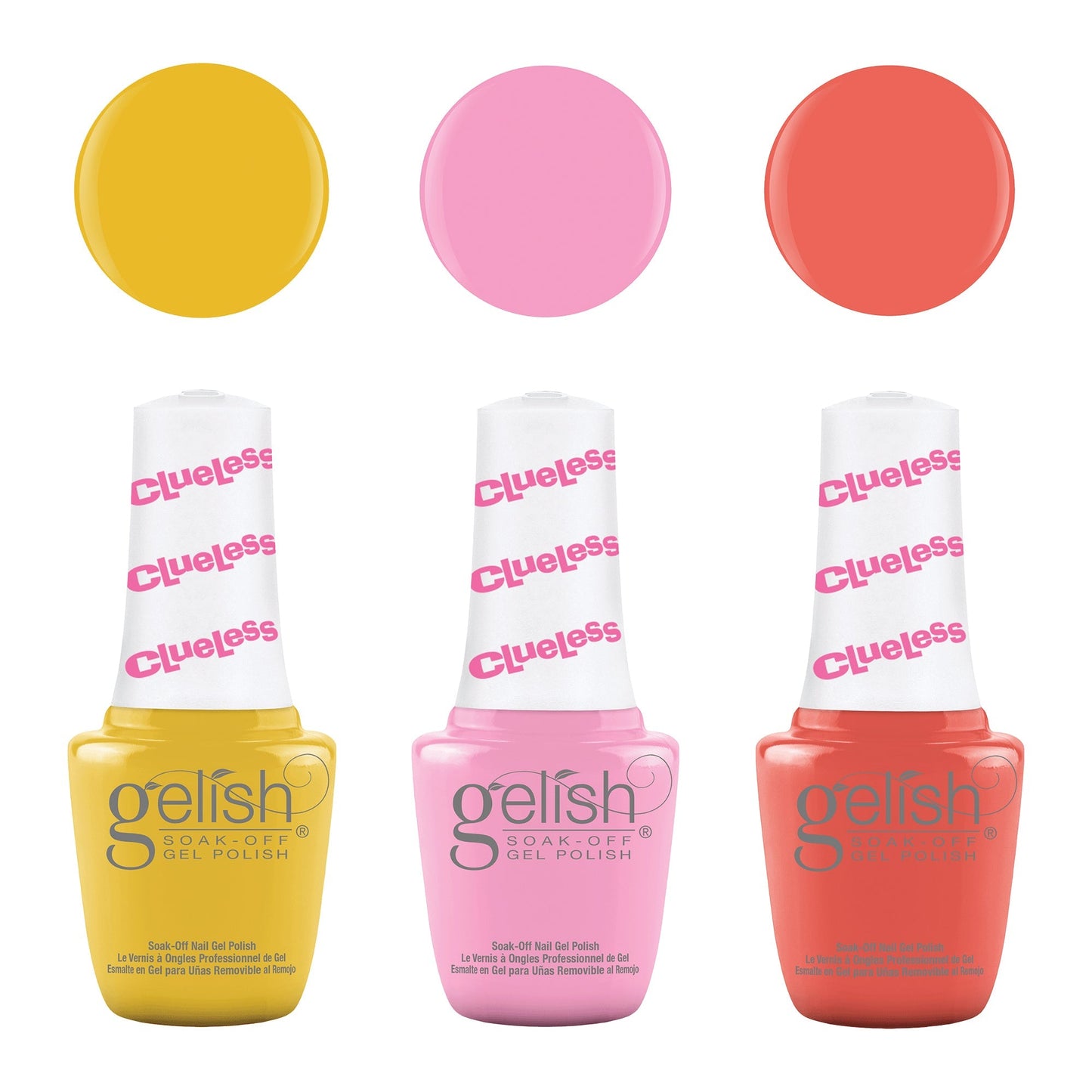 Gelish Mini Clueless Collection 9 mL Soak Off Gel Nail Polish Set, 3 Color Pack - Find Fresh Goods