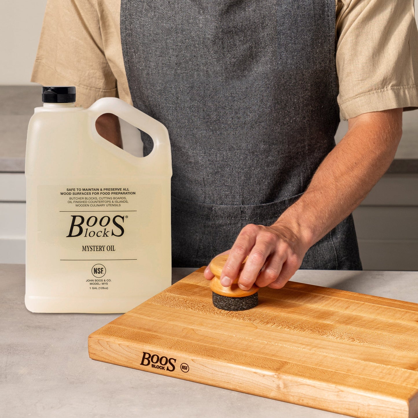 John Boos Block Mystery Oil Maintenance Care for Wood Cutting Board, 128 Ounce
