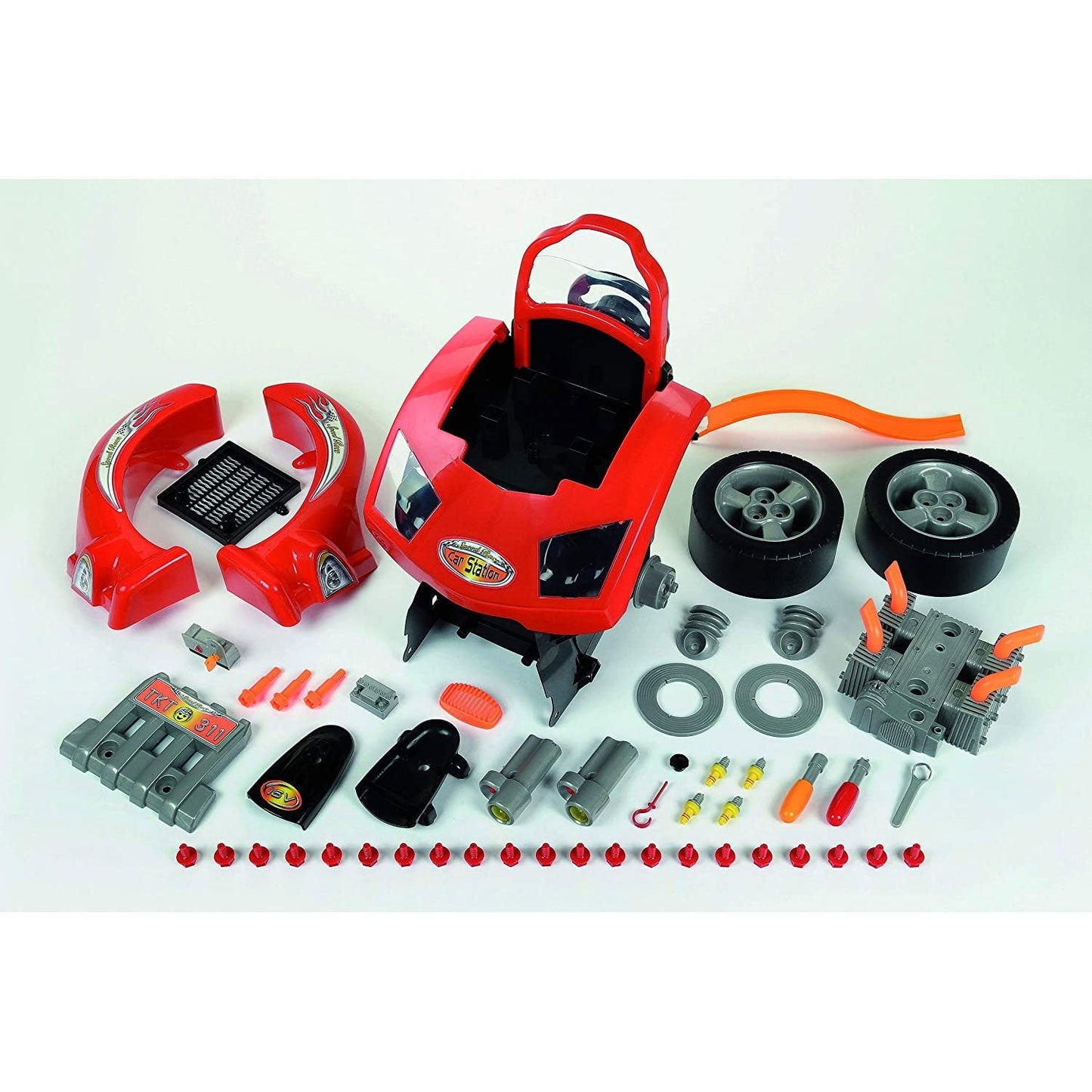 Theo Klein Interactive Toy Car and Engine Service Maintenance Station Play Set