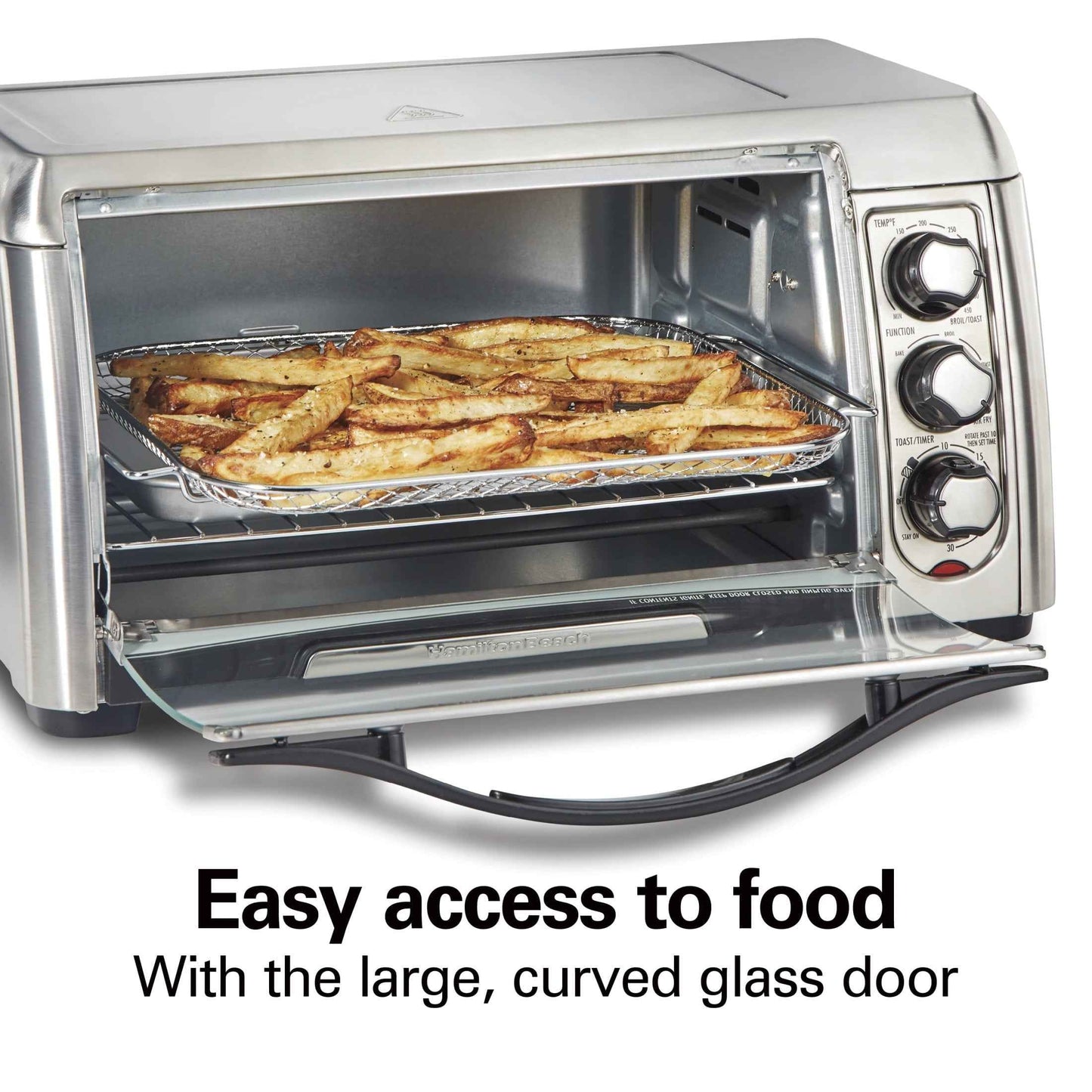 Hamilton Beach 6 Slice Countertop Toaster Oven with Sure-Crisp Air Fryer Function, Stainless Steel