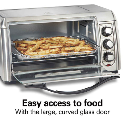 Hamilton Beach 6 Slice Countertop Toaster Oven with Sure-Crisp Air Fryer Function, Stainless Steel
