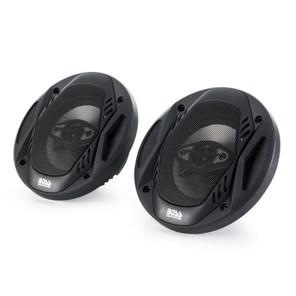 BOSS 5.25" 300W 4 Way Car Audio Coaxial Speakers Stereo Black 4 Ohm (6 Pack) - Find Fresh Goods