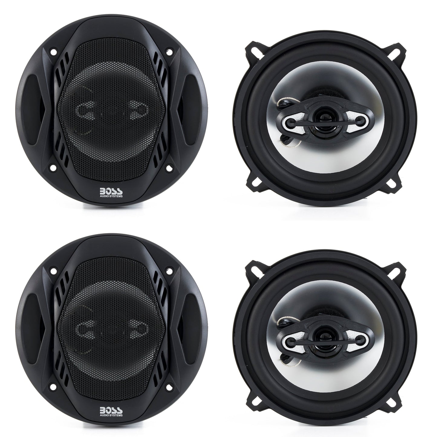 BOSS NX524 5.25" 600W 4-Way Car Audio Coaxial Speakers Stereo Black 4 Ohm - Find Fresh Goods