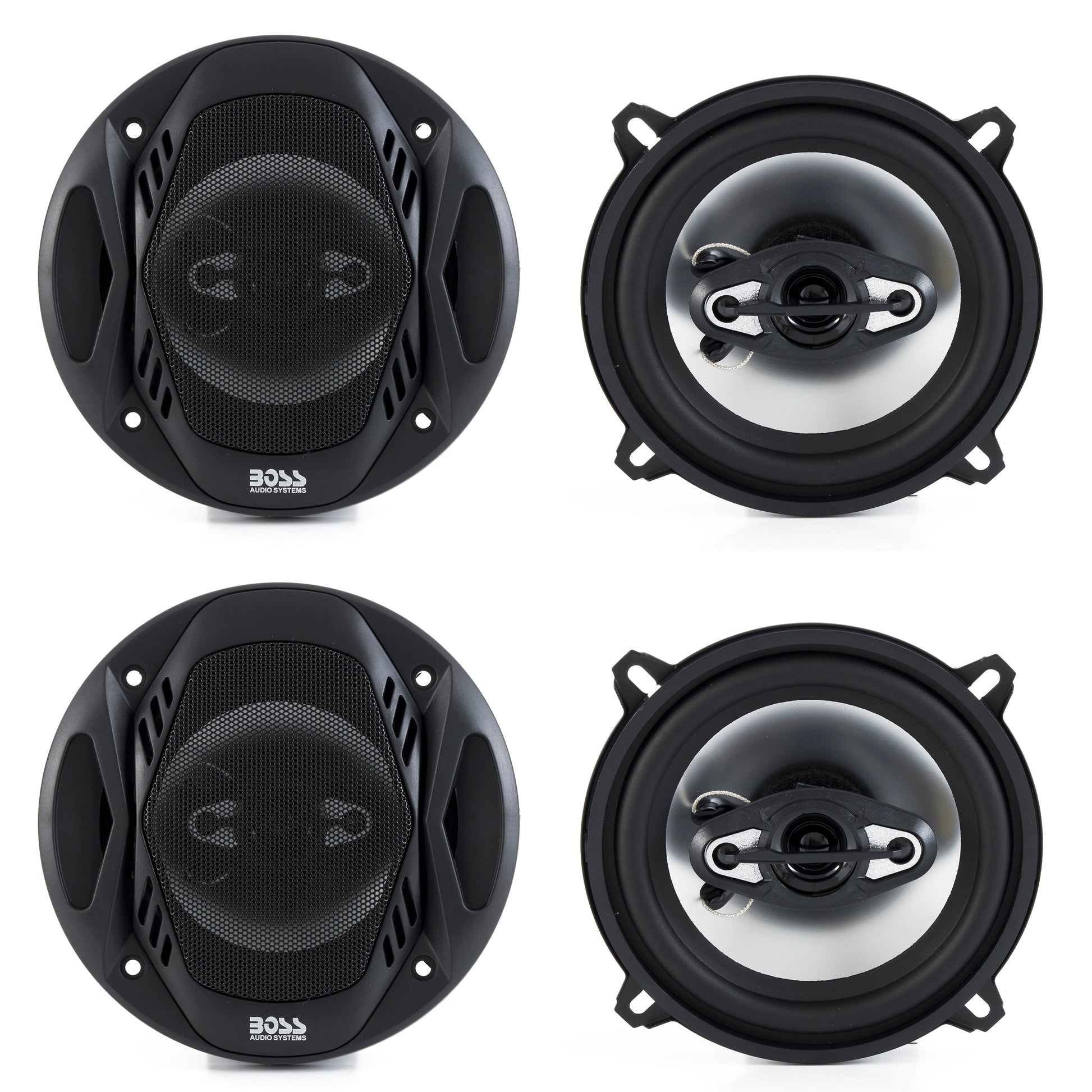 BOSS NX524 5.25" 600W 4-Way Car Audio Coaxial Speakers Stereo Black 4 Ohm - Find Fresh Goods