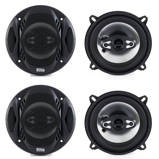 BOSS NX524 5.25" 600W 4-Way Car Audio Coaxial Speakers Stereo Black 4 Ohm - Find Fresh Goods