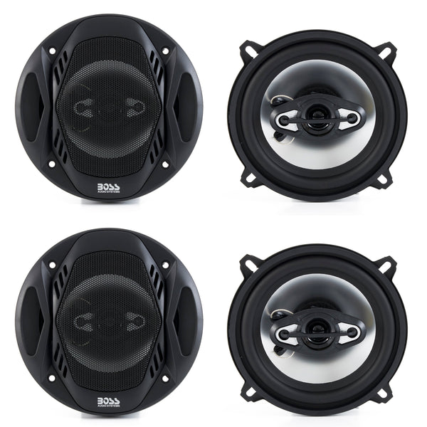 BOSS NX524 5.25" 600W 4-Way Car Audio Coaxial Speakers Stereo Black 4 Ohm