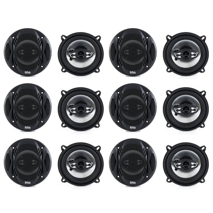 BOSS 5.25" 300W 4 Way Car Audio Coaxial Speakers Stereo Black 4 Ohm (6 Pack) - Find Fresh Goods