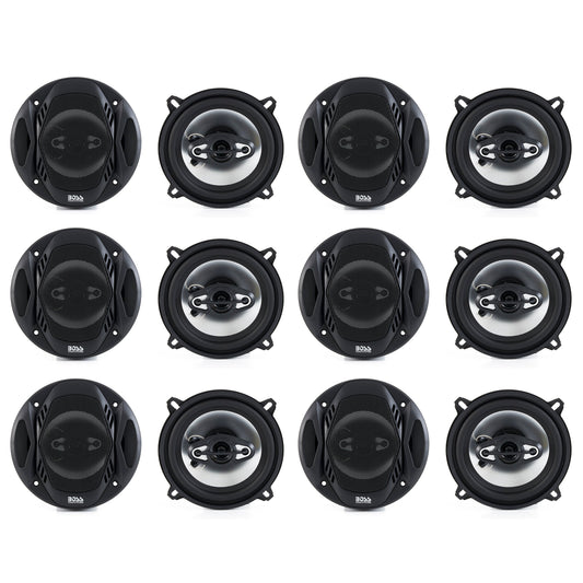 BOSS 5.25" 300W 4 Way Car Audio Coaxial Speakers Stereo Black 4 Ohm (6 Pack) - Find Fresh Goods