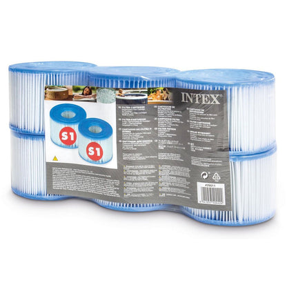 Intex PureSpa Plus Portable Inflatable Hot Tub Jet Spa w/ 6 Filter Cartridges