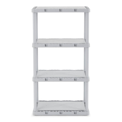 Gracious Living 4 Shelf Knect-A-Shelf Fixed Height Solid Light Duty Storage,Grey