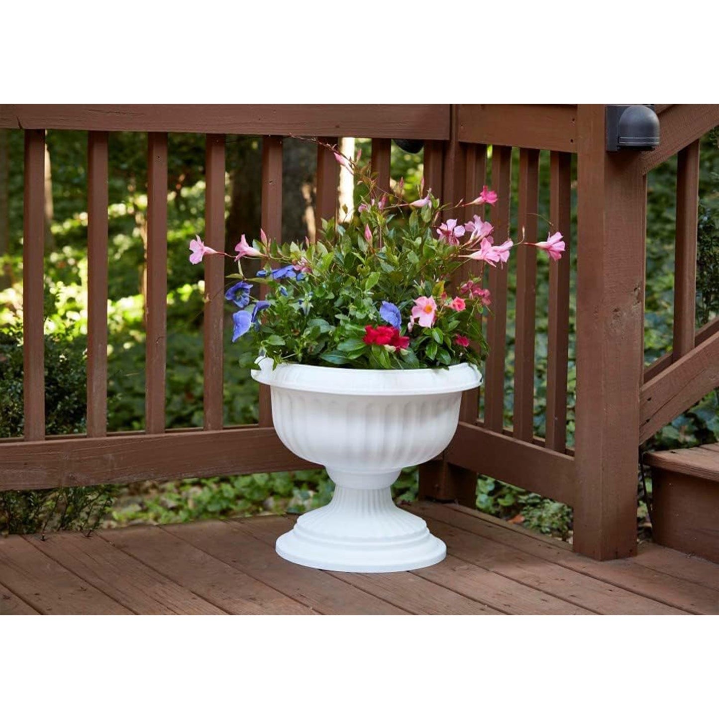 Southern Patio Dynamic Design Outdoor 18 In Resin Grecian Urn Planter Pot, White
