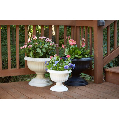 Southern Patio Dynamic Design Outdoor 18 In Resin Grecian Urn Planter Pot, White