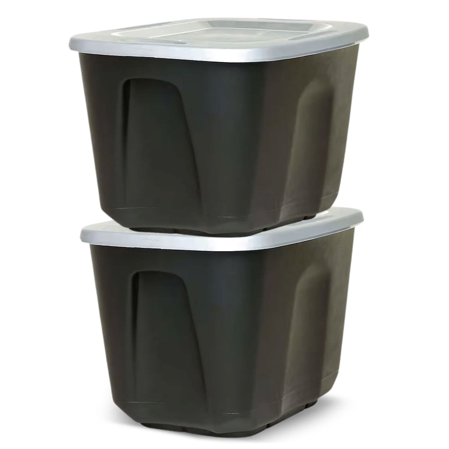 Homz 6610BKTS.10 10 Gallon Molded Plastic Storage Bin with Secure Lid (2 Pack)