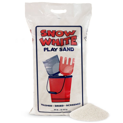US Silica Snow White Comfortable Play Sand for Sand Tables, White, 50 Pound Bag