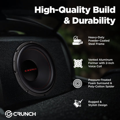 Crunch CRW12D4 12 Inch MAX 4 Ohm Dual Voice Coil Car Subwoofer Speakers (2 Pack) - Find Fresh Goods