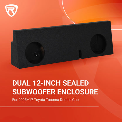 QPower Dual 12 Inch Sealed Subwoofer Box Enclosure for 2005-2019 Toyota Tacoma - Find Fresh Goods