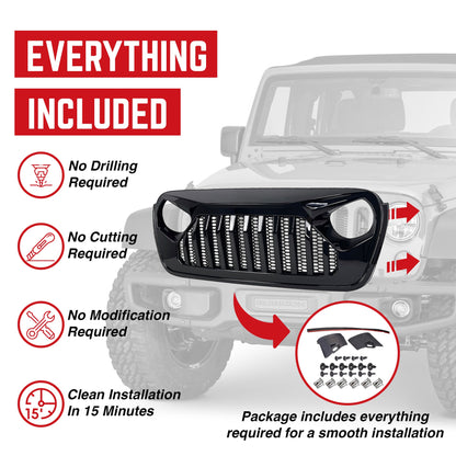 AMERICAN MODIFIED Front Mesh Grille for 2018+ Jeep Wrangler JL & Gladiator JT - Find Fresh Goods