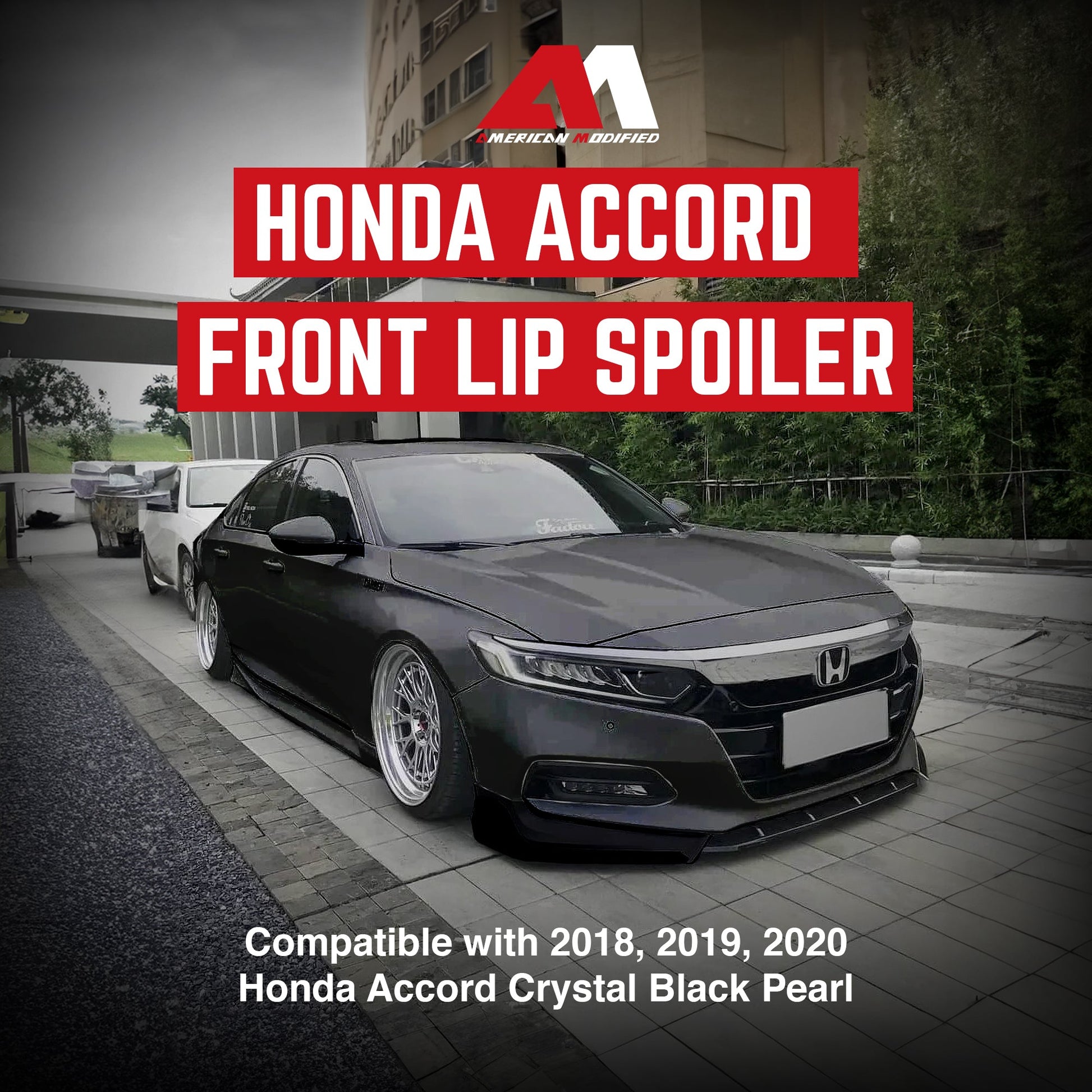 AMERICAN MODIFIED 2018 to 2020 Honda Accord Aerodynamic Front Lip Spoiler, Black - Find Fresh Goods