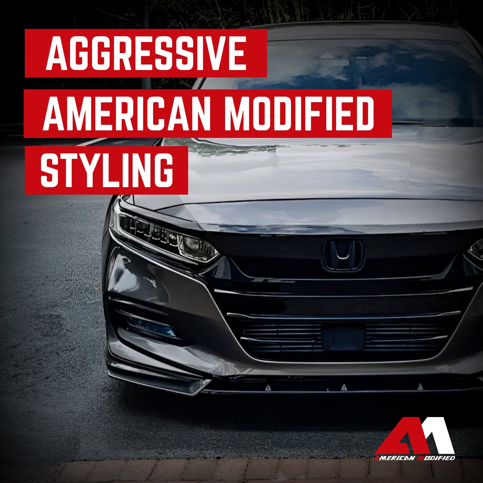 AMERICAN MODIFIED 2018 to 2020 Honda Accord Aerodynamic Front Lip Spoiler, Black - Find Fresh Goods
