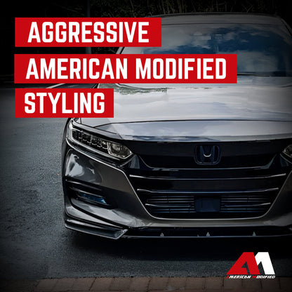 AMERICAN MODIFIED 2018 to 2020 Honda Accord Aerodynamic Front Lip Spoiler, Black - Find Fresh Goods