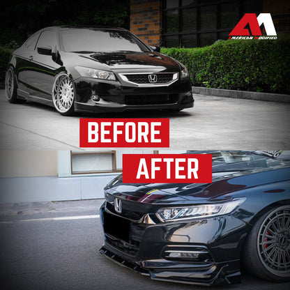 AMERICAN MODIFIED 2018 to 2020 Honda Accord Aerodynamic Front Lip Spoiler, Black - Find Fresh Goods