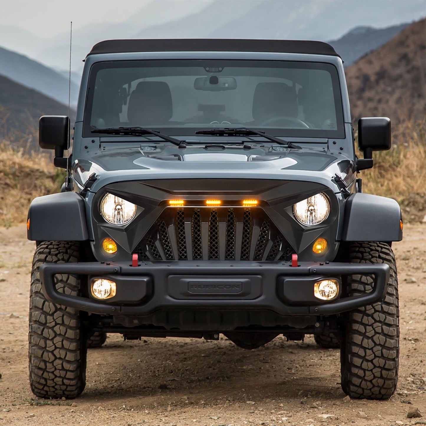 AMERICAN MODIFIED Front Goliath Grill Compatible w/ 2007-18 Jeep Wrangler JK - Find Fresh Goods