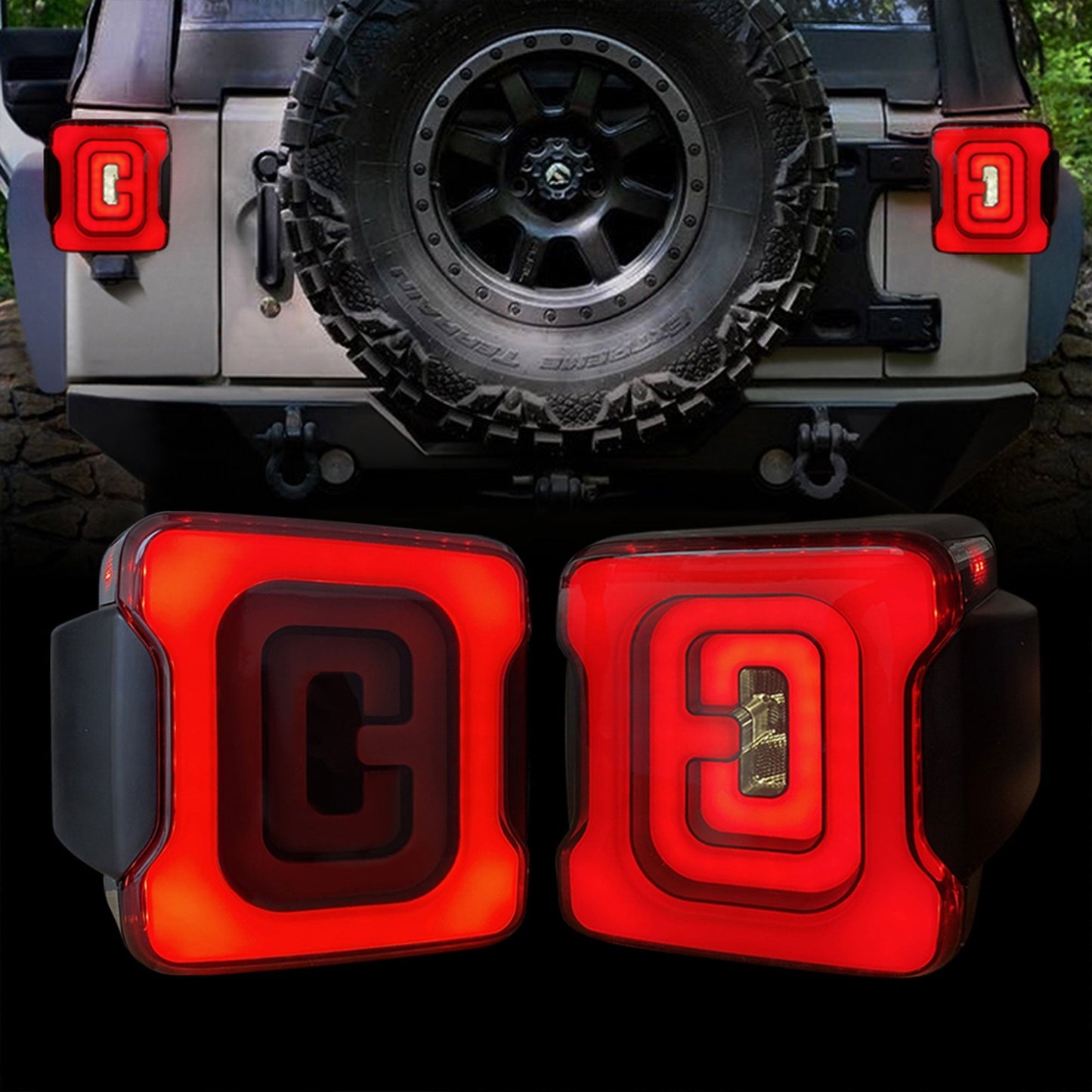 AMERICAN MODIFIED Smoked Tail Lights Compatible with 07-18 Jeep Wrangler JK/JKU - Find Fresh Goods