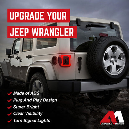 AMERICAN MODIFIED Smoked Tail Lights Compatible with 07-18 Jeep Wrangler JK/JKU - Find Fresh Goods