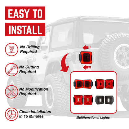 AMERICAN MODIFIED Smoked Tail Lights Compatible with 07-18 Jeep Wrangler JK/JKU - Find Fresh Goods