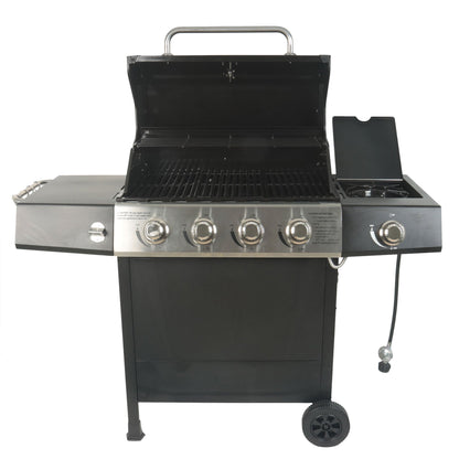 Grill Boss 4-Burner Gas Grill with Side Burner, Cover, Shelves, & Bottle Opener