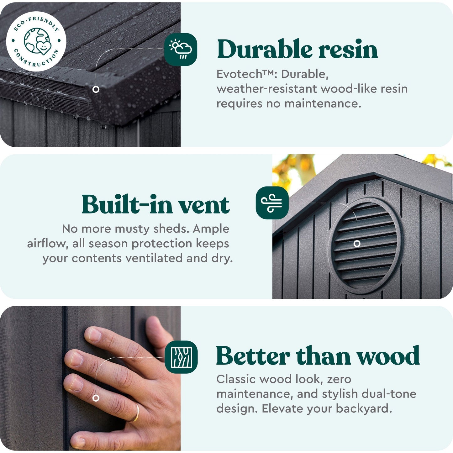 Keter Darwin 6 Foot x 8 Foot Outdoor Garden Tool Storage Shed w/Window, Graphite