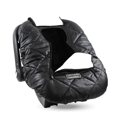 CozyBaby Premium Infant Car Seat Cover with Dual Zippers & Elastic Edge, Black