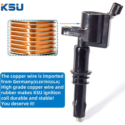 KSU Ignition Coil, Compatible w/ Select Ford, Lincoln, & Mercury Models (8 Pack)