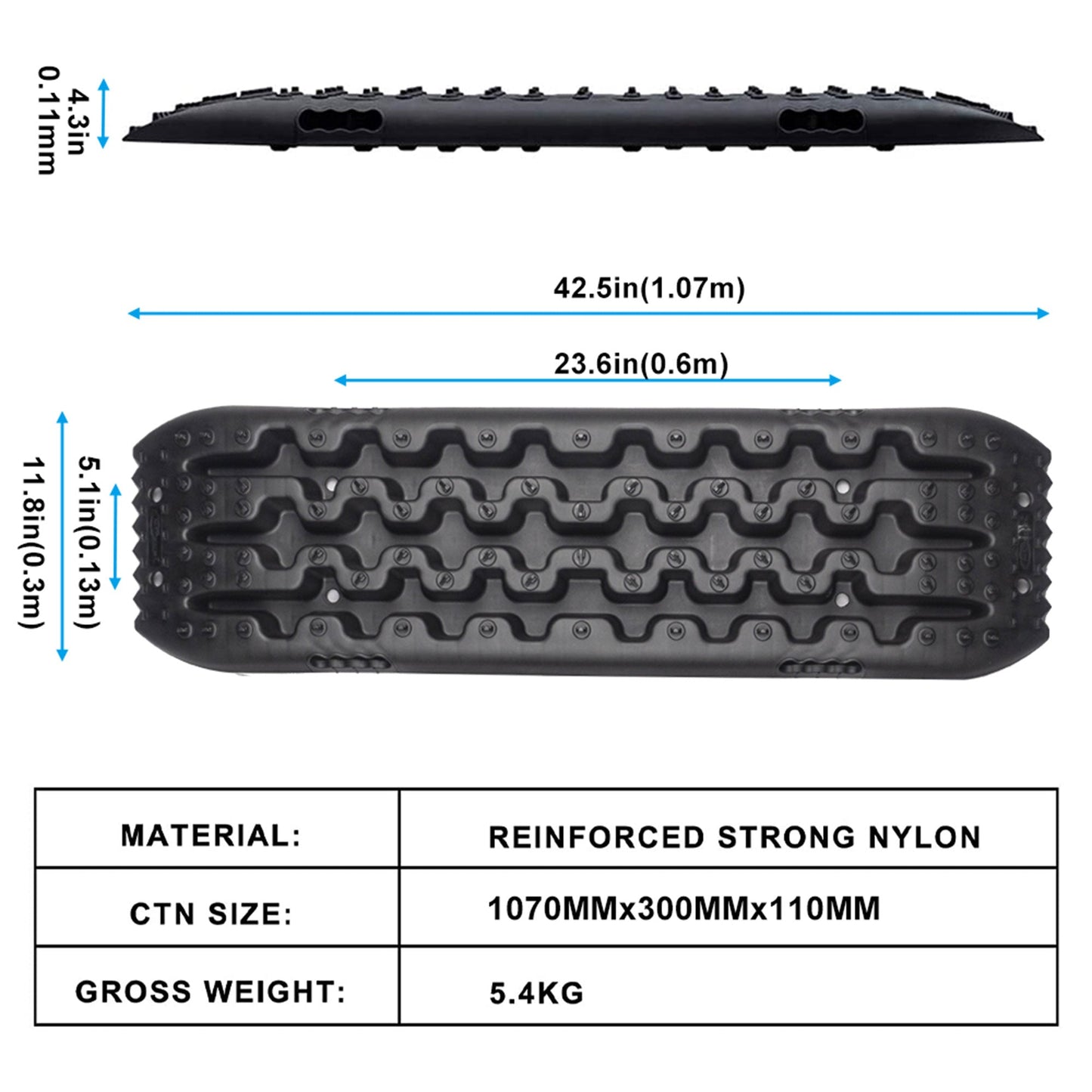 RUGCEL WINCH Quick Recovery Emergency 4 Wheel Drive Tire Traction Boards, Black - Find Fresh Goods