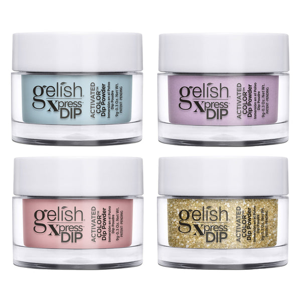 Gelish Mini Xpress Dip Pastel Set 9 G ColorFusion Nail Powder Jars, 4 Pack