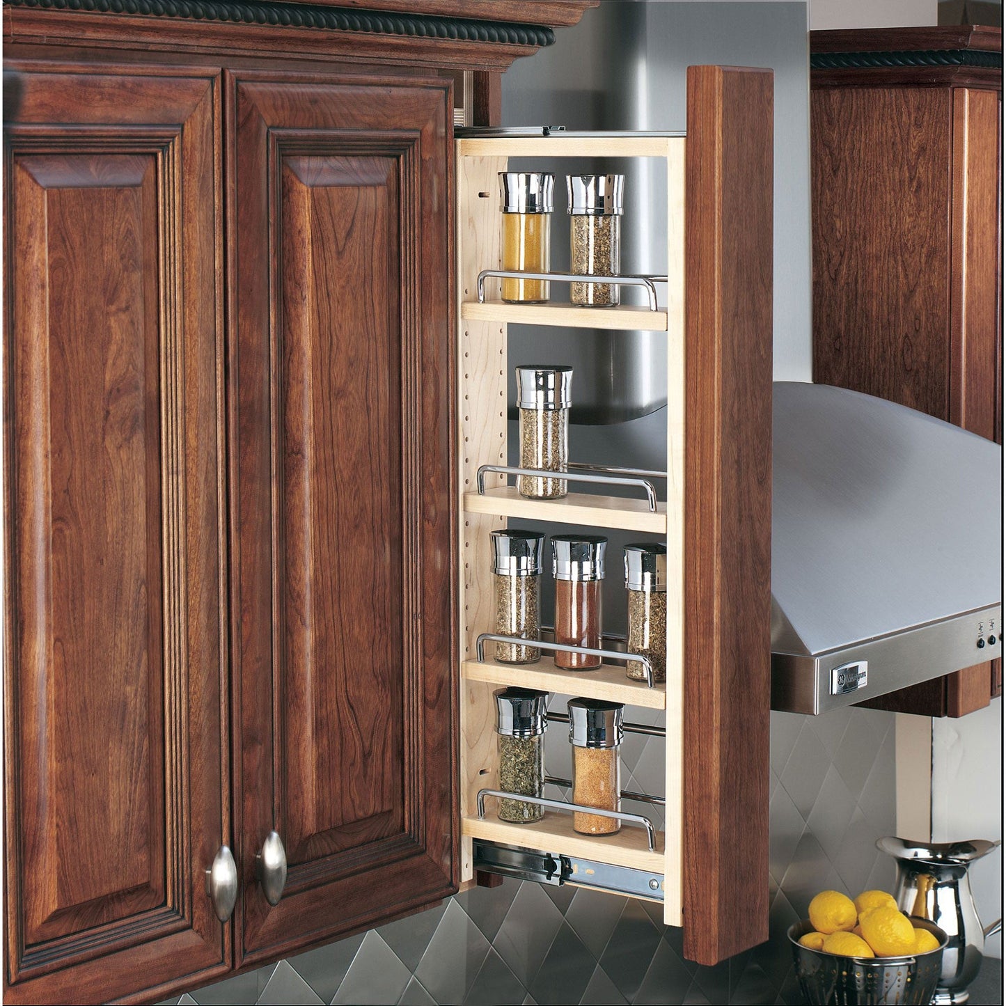 Rev-A-Shelf 6" Pullout Wall Filler with Soft-Close, 30" Height, 432-WFBBSC30-6C