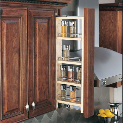 Rev-A-Shelf 6" Pullout Wall Filler with Soft-Close, 30" Height, 432-WFBBSC30-6C