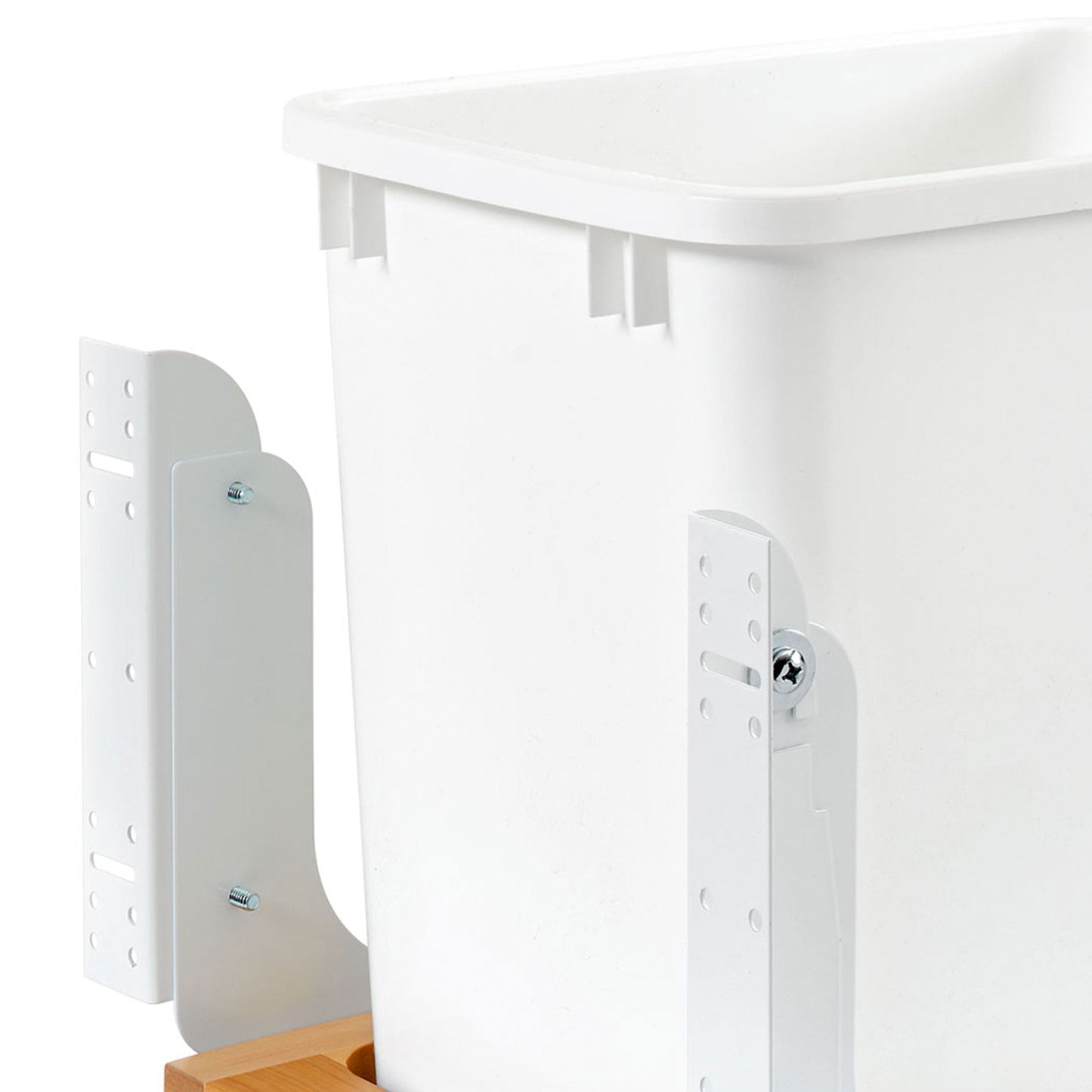 Rev-A-Shelf Single 35 qt. Pullout Bottom Mount Trash Can, Maple, 4WC-15DM1