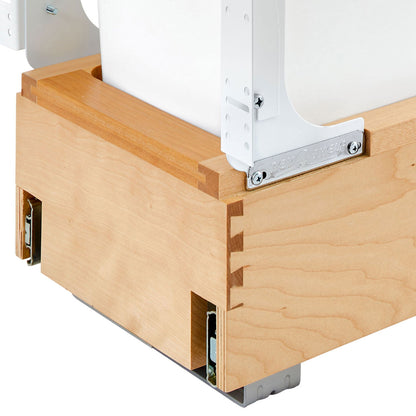 Rev-A-Shelf Single 35 qt. Pullout Bottom Mount Trash Can, Maple, 4WC-15DM1