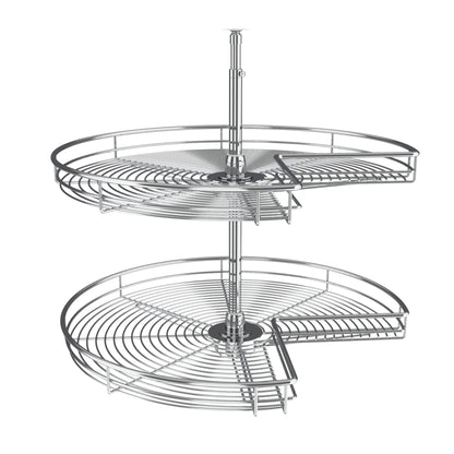 Rev-A-Shelf 28" Lazy Susan Kidney-Shaped 2-Shelf Corner Cabinet, Chrome, 5472-28CR