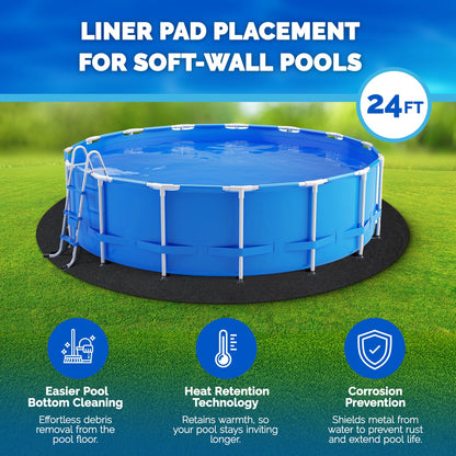Swimline Hydrotools Above Ground Round Liner Pad, Pool Protector Mat, 24 Ft