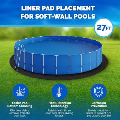 Swimline Hydrotools Above Ground Round Liner Pad, Pool Protector Mat, 27 Ft