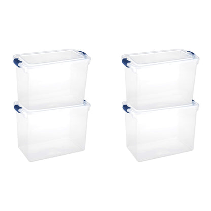 Homz 112 Quart Heavy Duty Modular Stackable Storage Containers, Clear, 4 Pack