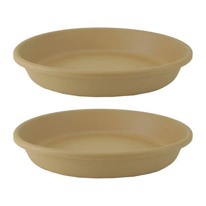 The HC Companies 21 Inch Planter Saucer for Classic Pots, Sandstone, 2 Pack