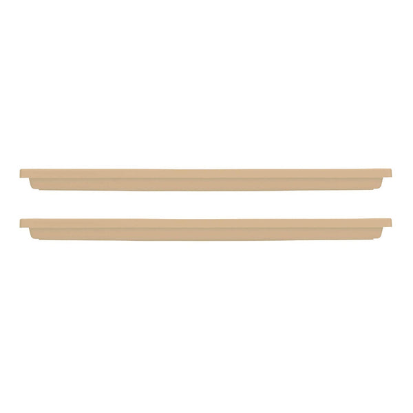 HC Companies Venetian 23.5 In Rectangular Flower Box Saucers, Sandstone (2 Pack)