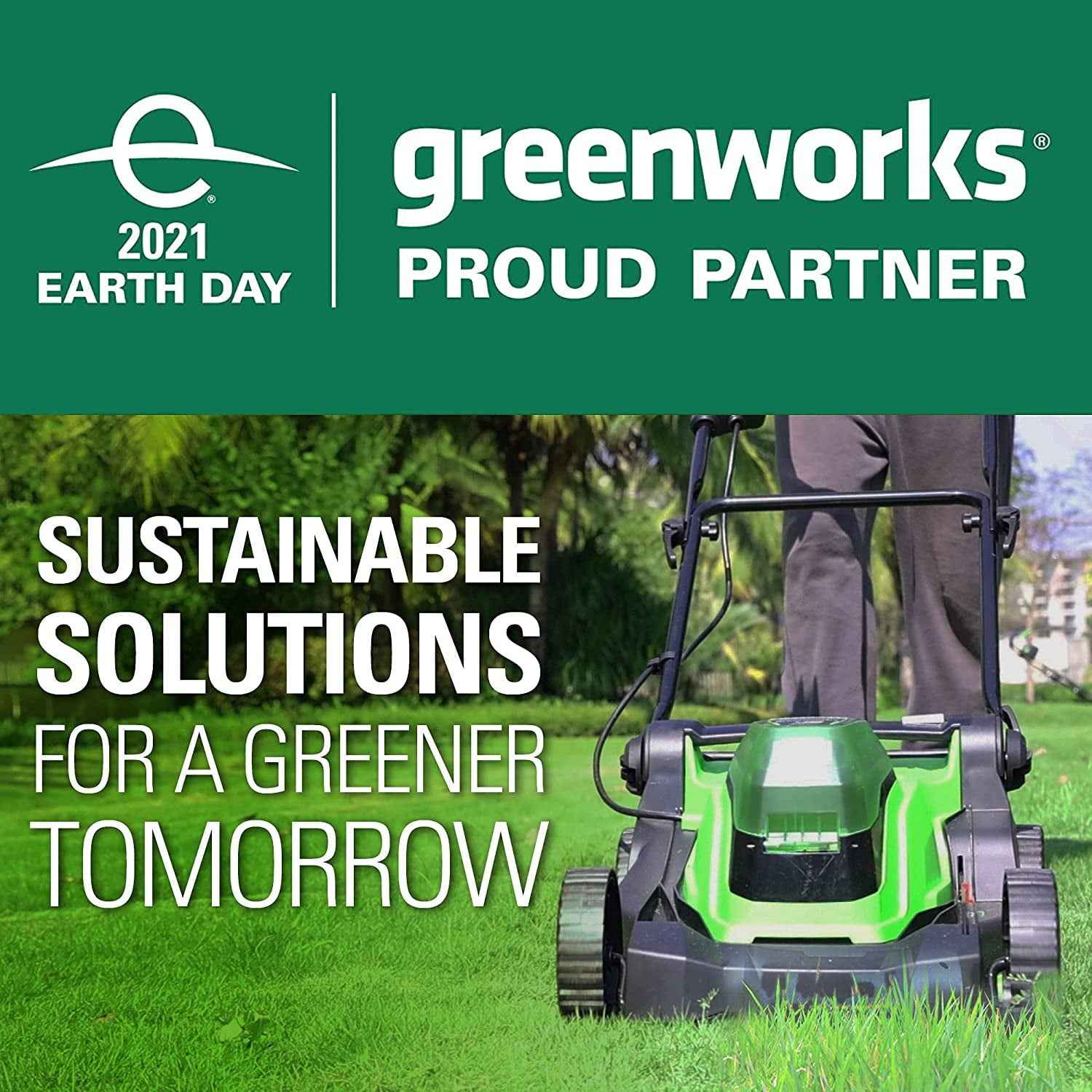 Greenworks 48V (2x24V) 17" Battery Push Mower + 2 x 24V 4Ah Batteries & Dual Port Charger 2526302
