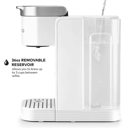 Keurig K-Iced Essentials Plus, Iced and Hot Single-Serve K-Cup Pod Coffee Maker, White