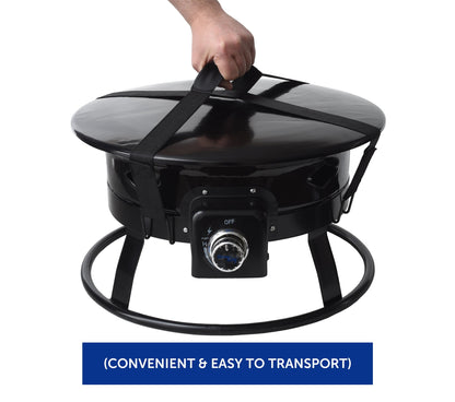 Flame King 19-inch Portable Smokeless Propane Fire Pit with Self-Igniter, 58,000 BTU