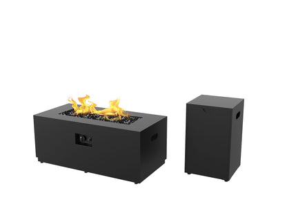 Better Homes & Gardens 42" Rectangle Gas Fire Pit, Black
