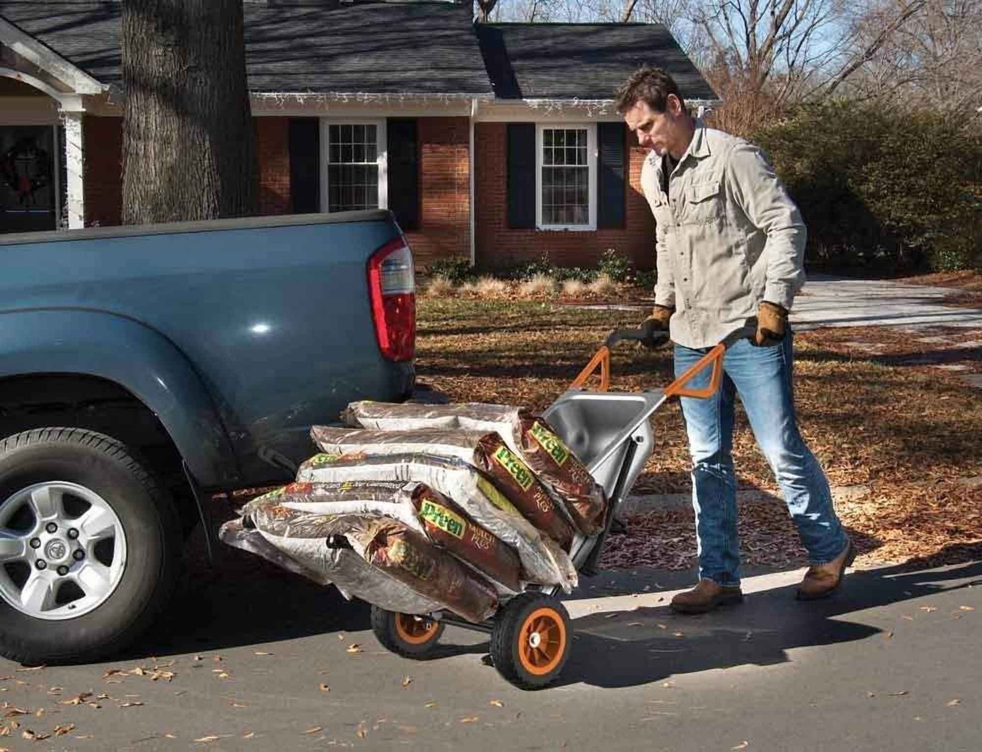 WORX WG050 Aerocart 8-In-1 Multifunction Wheelbarrow Dolly Cart Garden Carrier